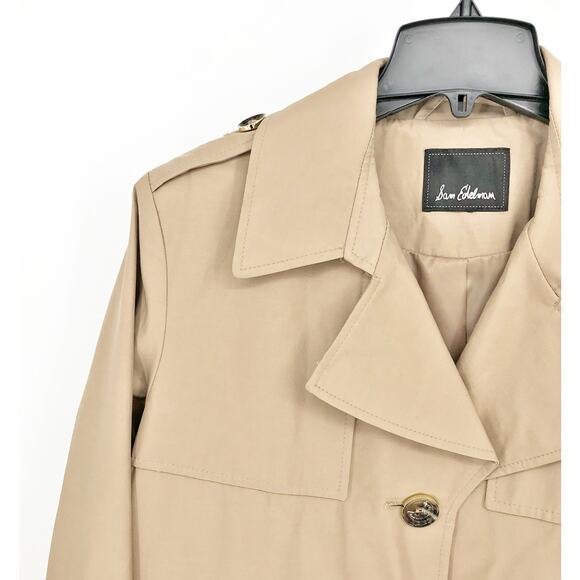 SAM EDELMAN Women's Trench Coat XL Beige Water Repellent NWT MISSING BELT - Picture 7 of 13